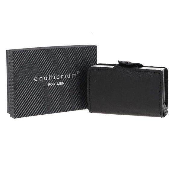 Black Equilibrium Pop Up Credit Card Holder for men