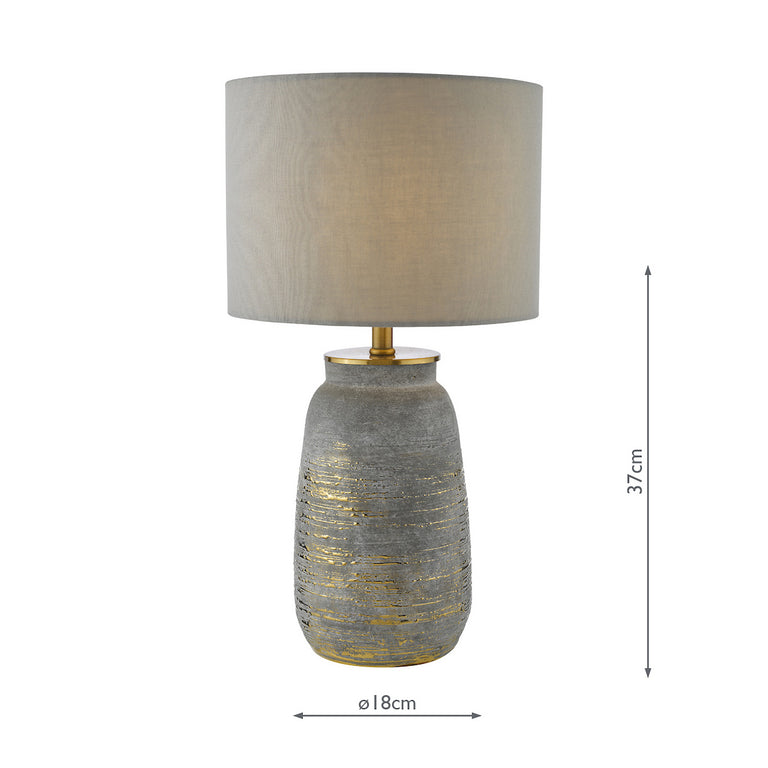 Creon Ceramic Table Lamp Grey - Lighting Collection Home Decor