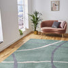 Cruz Bohemian Rug Green 05 close view picture in the living room