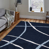 Cruz Bohemian Rug Navy 03 close view picture i the living room