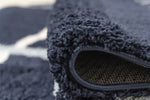 Cruz Bohemian Rug Navy 03 close view picture of the border and pile height