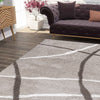 Cruz Bohemian Rug Taupe 04 close view picture in the livig room