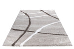 Cruz Bohemian Rug Taupe 04 horizontal view of the rug