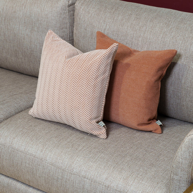 Cushion F+H Studio Plain Solara Terracotta 45x45cm - Soft Home Decor Accent
