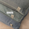 Cushion F+H Velvet Plain Cool Sage 45x45cm close view picture of the cushion piped end