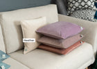 Cushion F+H Velvet Plain Heather 45x45cm picture with another color cushions