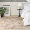 DKNY Central Park West Rug CEP01 Beige Brown lifestyle picture in the bedroom