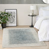 DKNY Grand Street DK02 Rug GRN03 Ivory Blue lifestyle picture in the bedroom