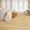 DKNY Madison Square Rug MSQ01 Taupe lifestyle picture in the bedroom