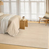 DKNY Pure Rows DKP12 Rug ROW01 Ivory Taupe lifestyle picture in the bedroom