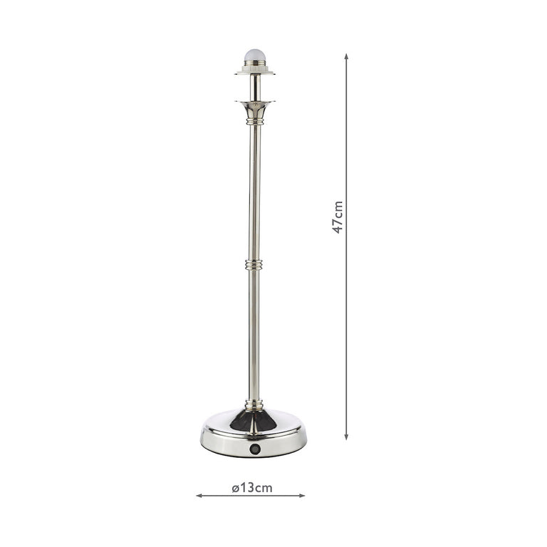 Dahl Rechargeable Table Lamp Polished Nickel Base Only LED - Lighting