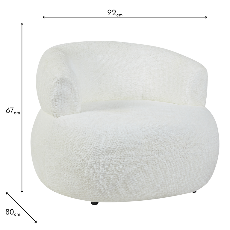 Daisy Accent Chair White - Fabric Occasional Living Room Chair