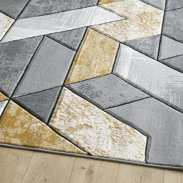 Dakar Geometric Rug Gold