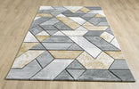 Dakar Geometric Rug Gold picture on the floor