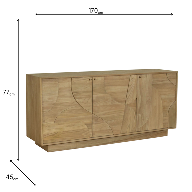 Dakota 3 Door Sideboard Oak - Large Dining Room Cabinet