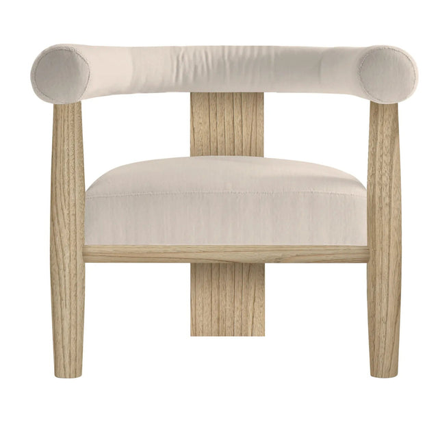 Dakota Fabric Accent Chair Oak - Occasional Chair for Living Room