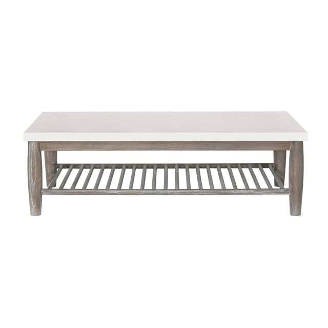 Dakota Coffee Table With White Top - Wooden Living Room Furniture