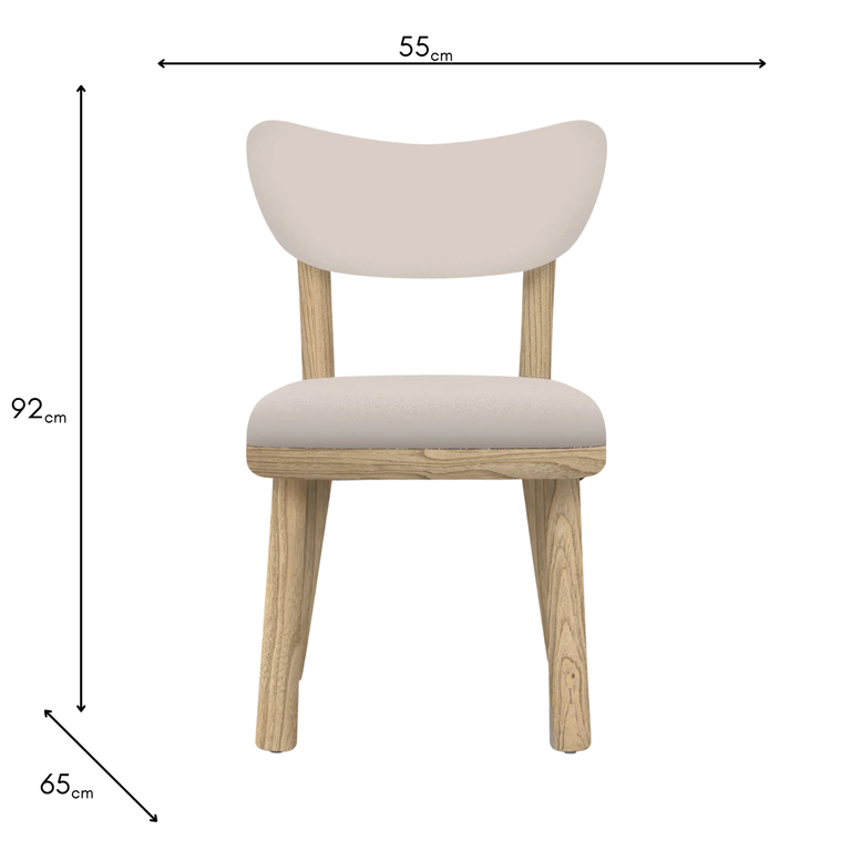Dakota Fabric Dining Chair Oak - Dining Chair with Linen Upholstery