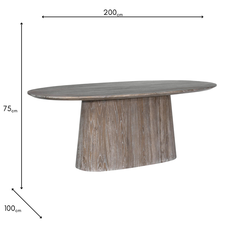 Dakota Oval Dining Table 200cm - Wooden Kitchen Table Collection
