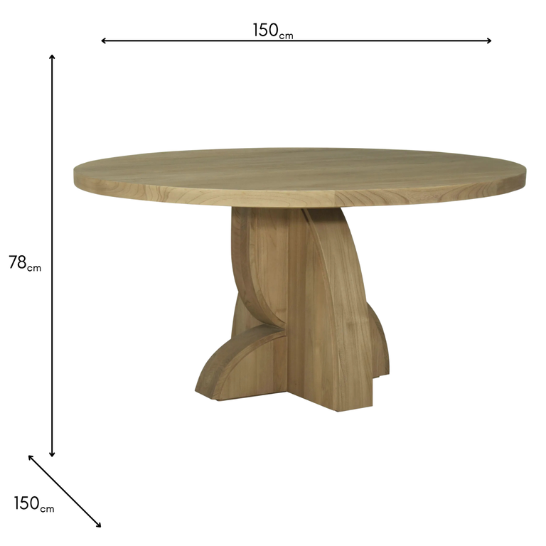 Dakota Round Dining Table 150cm Oak - Wooden Kitchen Table