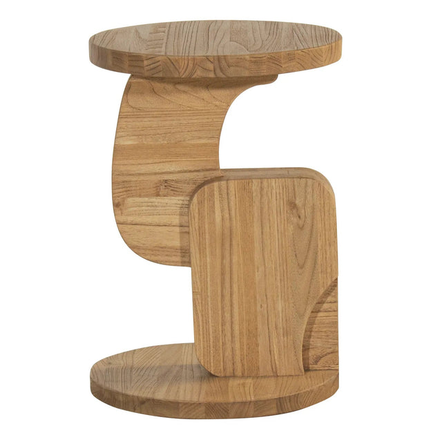 Dakota Round Side Table Oak - Wooden Accent Living Room Table