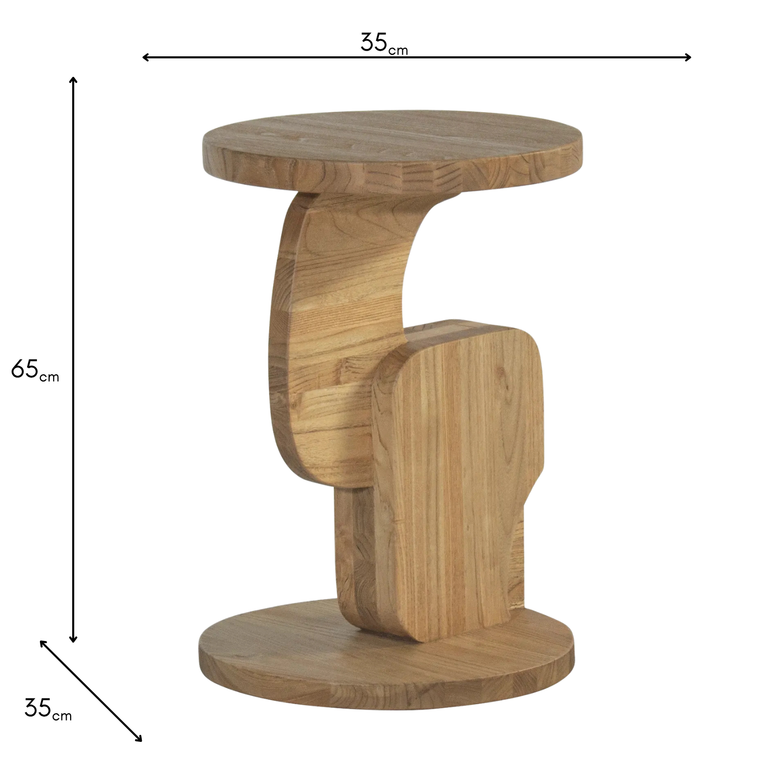 Dakota Round Side Table Oak - Wooden Accent Living Room Table