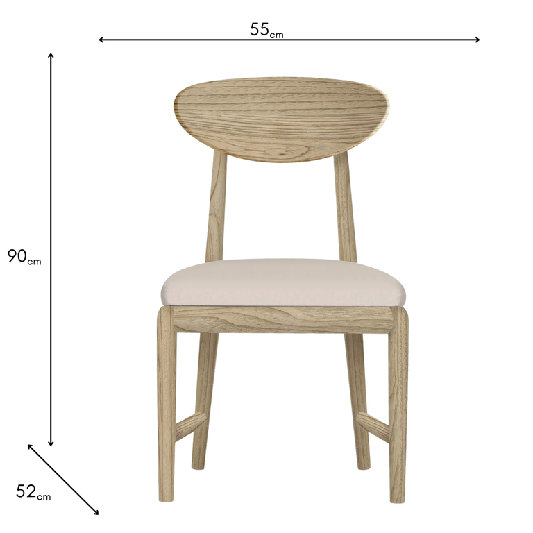 Dakota Wooden Back Dining Chair Oak - Fabric Dining Chairs Collection