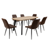 Dali Rectangle Dining Table 160cm Light Oak with a melamine top and metal legs