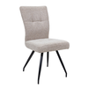 Dalila Fabric Dining Chair Cobble Natural Pair with a high soft backrest
