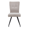 Dalila Fabric Dining Chair Cobble Natural Pair with a black angled powder-coated metal legs