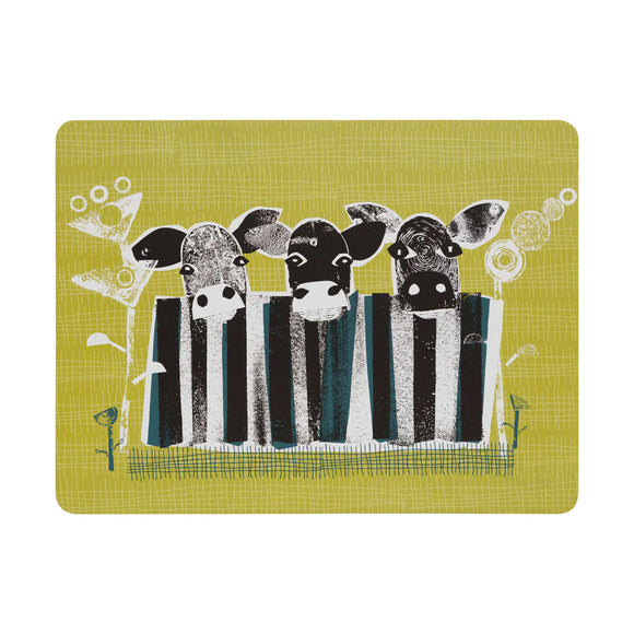 Denby Cow Placemats Pack of 6 close view on the white backing