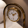 Daniel and Ashley Glass Mantel Clock Gold 29 cm close view picture of the clock face