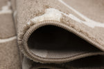 Darcy Geometric Rug Beige close view picture of the order and a pile height