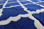 Darcy Geometric Rug Navy close view picture of the pattern