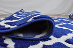 Darcy Geometric Rug Navy close view picture of the cut pile