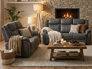 Darlington 2 Seater Sofa Recliner Grey life style picture with 3 seater sofa
