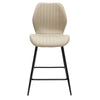 David Dining Counter Stool Stone Pair with a black metal base