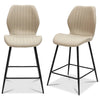 David Dining Counter Stool Stone Pair faux leather bar stools