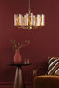 Daylin 5 Light Pendant Satin Gold and Amber Ribbed Glass in modern design
