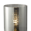 Daylin Table Lamp Satin Black and Smoked Ribbed Glass close view picture of the glass shade