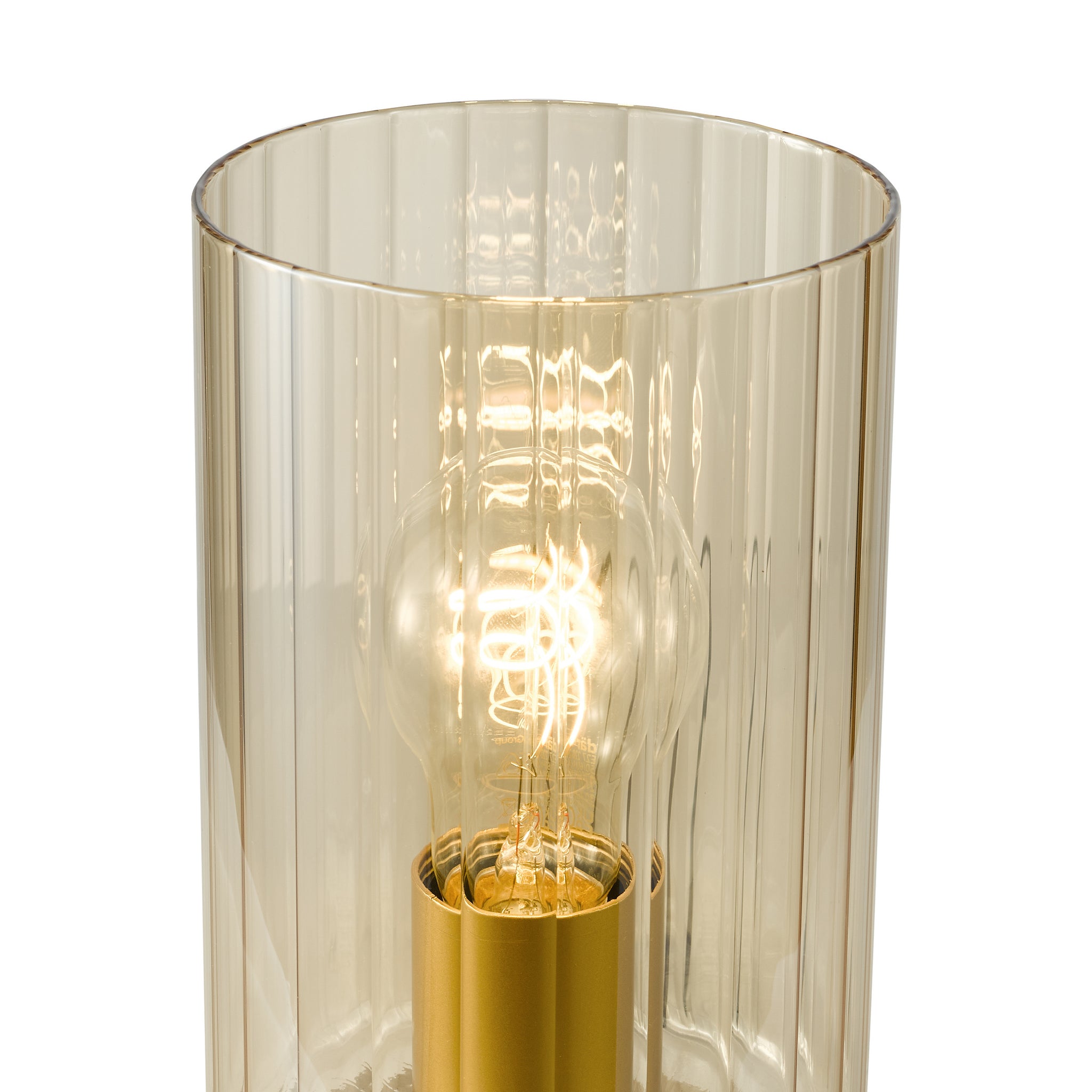 Gold Table Lamp with Amber Glass | Daylin Table Lamp - Foy and Company