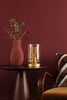 Daylin Table Lamp Satin Gold and Amber Ribbed Glass with touch control 