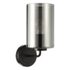 Daylin Wall Light Satin Black and Smoked Ribbed Glass perfect for hallways and bedrooms