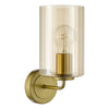 Daylin Wall Light Satin Gold and Amber Ribbed Glass picture on the white background