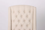 Daytona Beige Dining Chair close view picture of the backrest with a button design