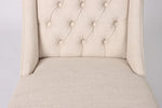 Daytona Beige Dining Chair close view picture of the seat upholstered in a beige fabric