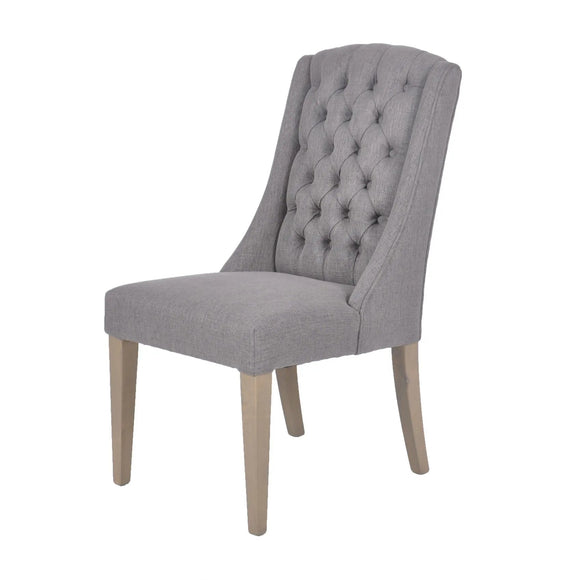 Daytona Pair of Slate Linen Dining Chair picture on the white background