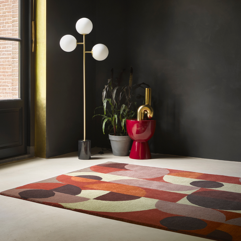 Brink & Campman Decor Cosmo Geometric Rug Red-Pale Green