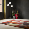 Brink & Campman Decor Cosmo Geometric Rug Red-Pale Green lifestyle picture in the living room