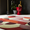 Brink & Campman Decor Cosmo Geometric Rug Red-Pale Green close-up view picture of the pattern